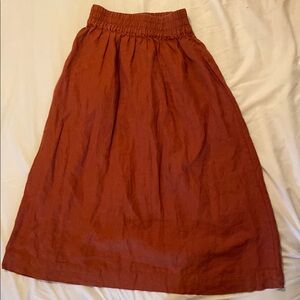 notPERFECTLINEN Sion Terracotta Skirt